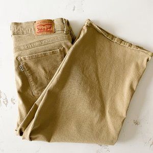 Levi's Women's Jeans Classic Wide Leg Crop Pants - Tan Size 10